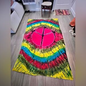 Tie-Dye Peace Sign Tapestry